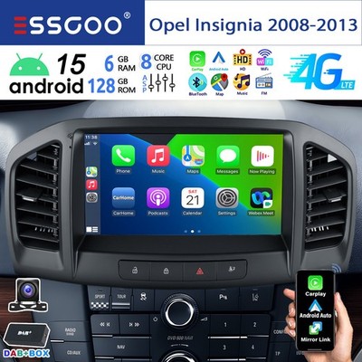 Android 15 8-Kern DAB+ Autoradio Für Opel Insignia 2008-2012 6+128G Carplay KAM