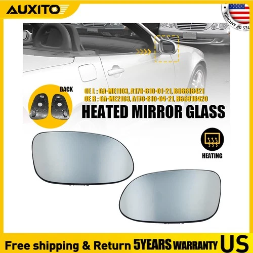 Mirror Glass Replacement Heated w/Backing Side LH+RH for Mercedes-Benz CLK55 H