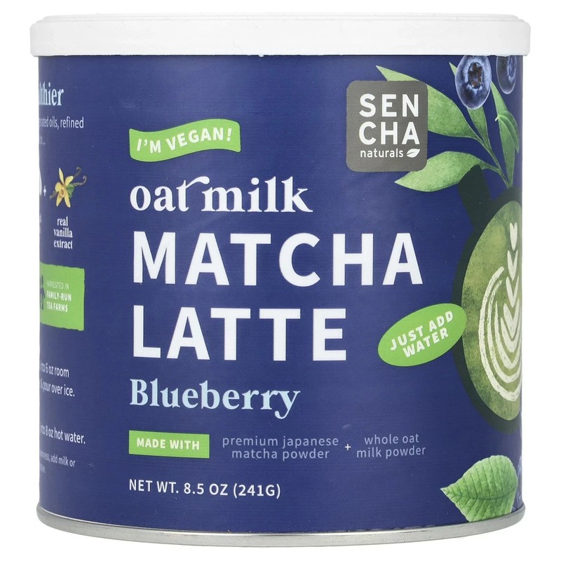 Oat Milk Matcha Iced or Hot Latte Blueberry Powder 8.5 oz Expires 1/18/2026