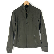 Lululemon Define Jacket Size 8 Womens Dark Olive Full Zip Thumbholes Luon Fitted