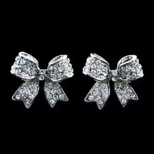 2 Ct Round Lab Created Diamond Cluster Stud Earrings 14K White Gold Plated