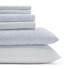 Laura Ashley - Queen Sheets, Cotton Percale 6-Piece Bedding Set, Crisp  Cool Ho