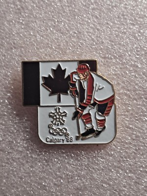 Team CANADA 1988 Calgary Canada Winter Olympics Hockey pin badge  