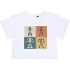 'Power Transmission Structures' Women's Cotton Crop Tops (CO056389)