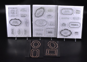 Anna Griffin Christmas Sentiments Stamp & Die Set 8 Dies 24 Stamps