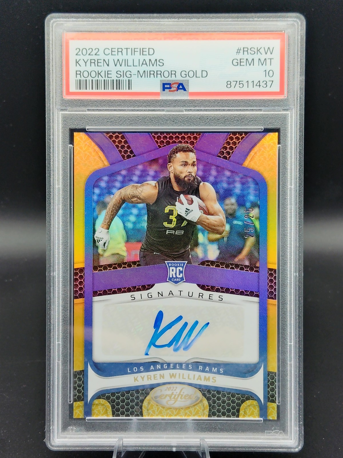 Kyren Williams Panini Certified Rookie Signatures #RSKW Mirror Gold