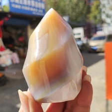 275g RARE Natural Orca agate torch flame Crystal Freeform healing decor