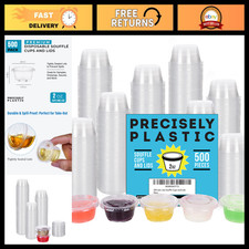500 Sets 2oz Disposable Plastic Cups with Lids - Perfect for Sauces, Samples, Sh