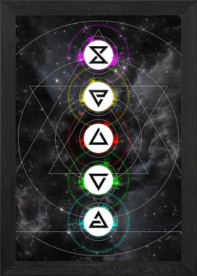 Hexer Embleme gerahmtes Wandbild Poster Leinwanddruck Bild