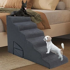 Dog Stairs & Steps Ramps for High Beds 30 inches High Tall, LitaiL 6 Step Pet...