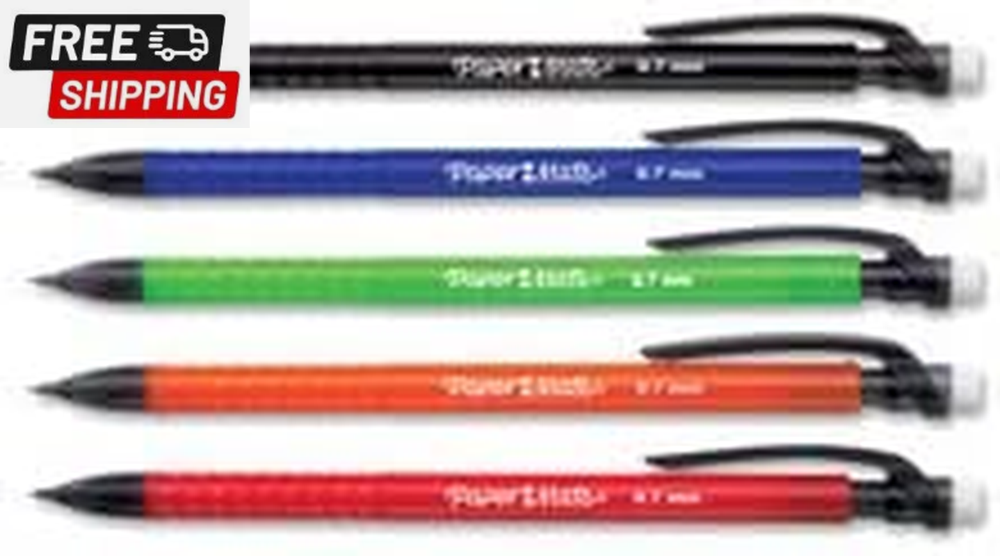 Write Bros Mechanical Pencils, 0.7Mm, HB #2, Assorted Colors, 10 Count