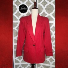 Liz Claiborne Liz Sport Vintage Petite Red 100 Laine Wool Blazer Size 8P