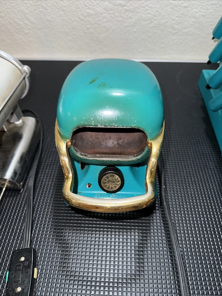 Kit de estufa de peinado vintage Golden Supreme Heat Express turquesa 14 piezas cabello Foto 2 de 4