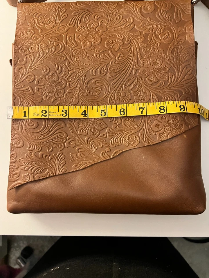 Bolso Bandolera ILI New York Bolso de Hombro RFID Cuero Genuino Marrón Tostado Foto 4 de 4