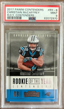 2017 Panini R.O.Y. Contenders #RY-8, Christian McCaffrey, PSA 9 Mint, Great Card