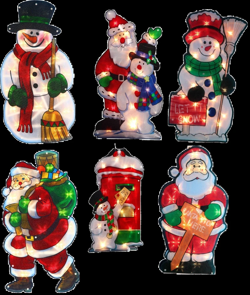 Window LED Christmas Silhouette Lights Festive Decoration Indoor B/O Small/Large - Image 3 of 4