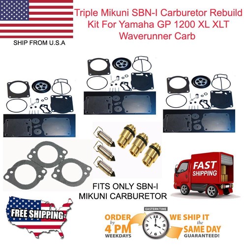 Jetski Carb Repair Kit Polaris Mikuni Triple Carb Needle Valve - Foto 8