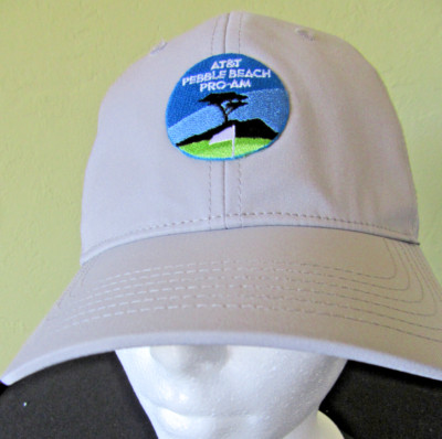 Levelwear Authentic AT&T Pro AM Pebble Beach Logo Baseball Cap/hat Lt Gray Poly