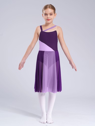 Kinder Mädchen Tanzbekleidung Lyrisch Kleid Leistung Rock Ärmellos Bodysuit DE - Bild 46 von 102
