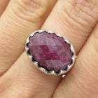 ART'S ELEGANCE 925 Sterling Silver Vintage Real Ruby Ring Size 6.25