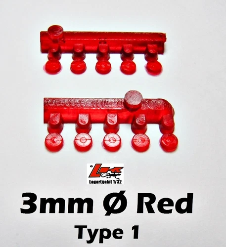 RED REAR HEADLIGHT 10 UNITS TYPE 1 - FERRARI POSCHE ALFA ABARTH FIAT SEAT