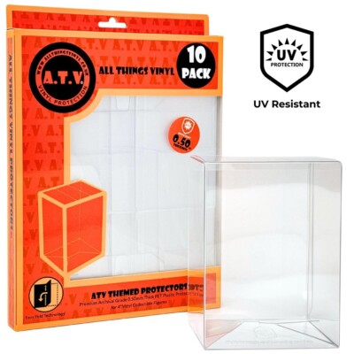 ATV 4'''' UV GERILLTE KANTE 0,50 MM SCHUTZ FÜR 4'''' FUNKO POPS (10-100ER-PACK)