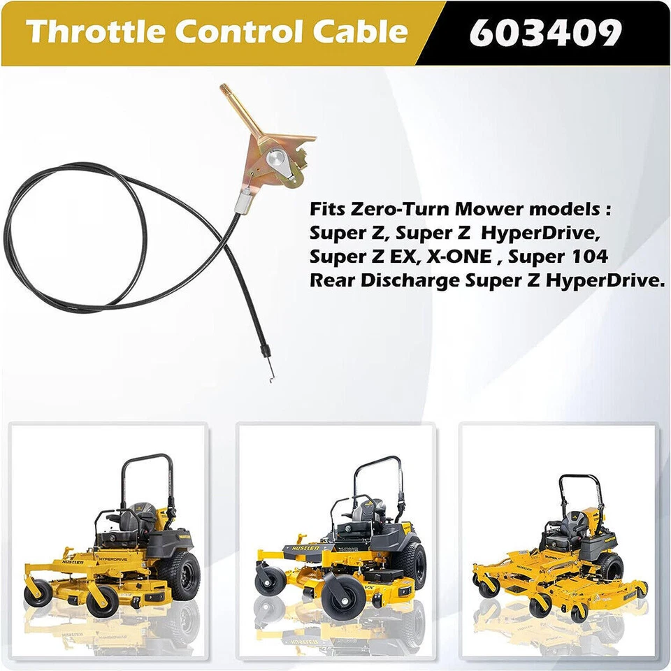 Cable de acelerador para cortacésped Hustler 603409 para Super Z 60" Foto 3 de 4