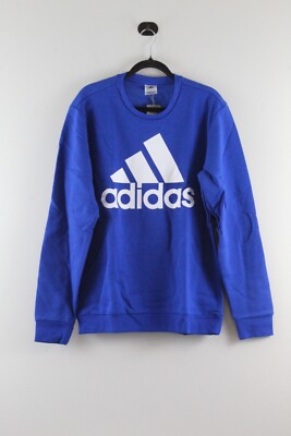 Men Essentials Big Logo Multi Sport Sweatshirt Size Large ADIDAS Royal Blue NWT