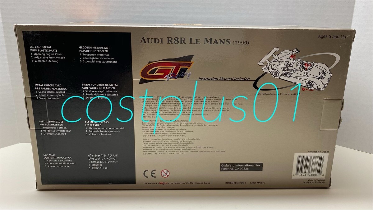 MAISTO AUDI R8R 1:18 LE MANS 1999 SILVER | eBay