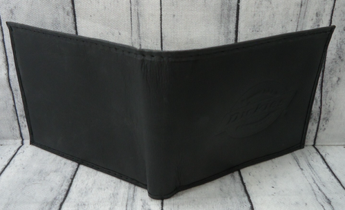 Cartera Billetera Dickies Para Hombres Cuero Negra Delgada Doble Pliegue Grande Logotipo Repujado Nueva con Etiquetas - Imagen 6 de 14