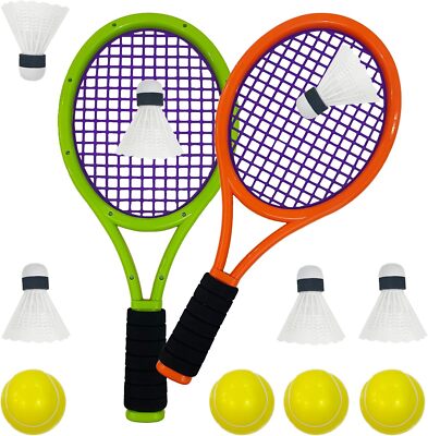 Teenager and Kids Tennis Rackets Set with bag, Plastic dark orange-green  Tenn UK