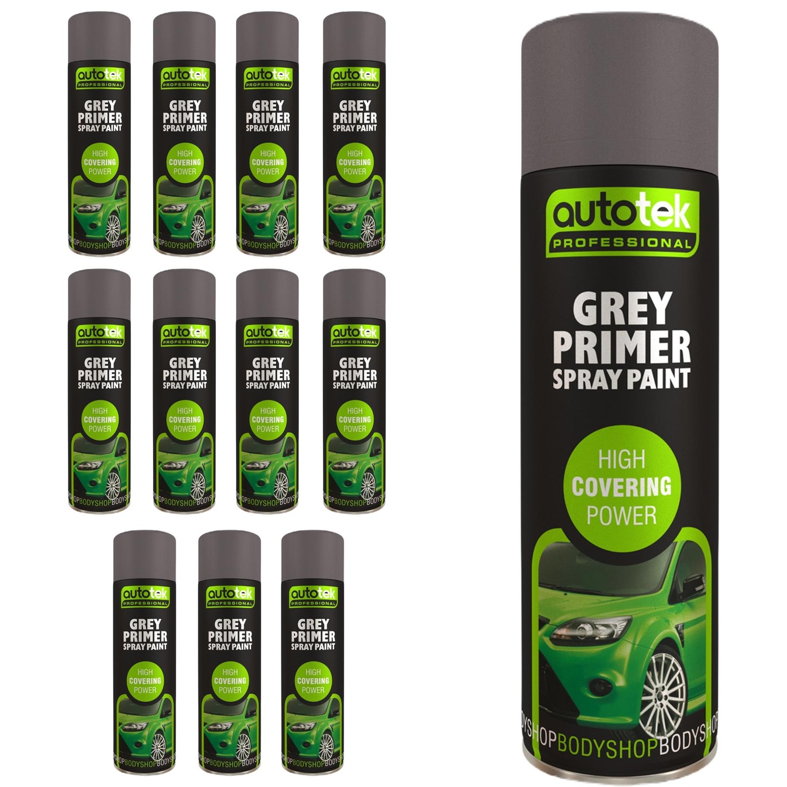 AutoTek Grey Primer Multi-Purpose Aerosol Spray Paint 500ml x12