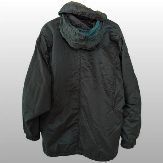 Chaqueta de esquí y nieve vintage de los 90 Bogner para hombre XL verde lavado ácido capucha polizón Foto 4 de 4