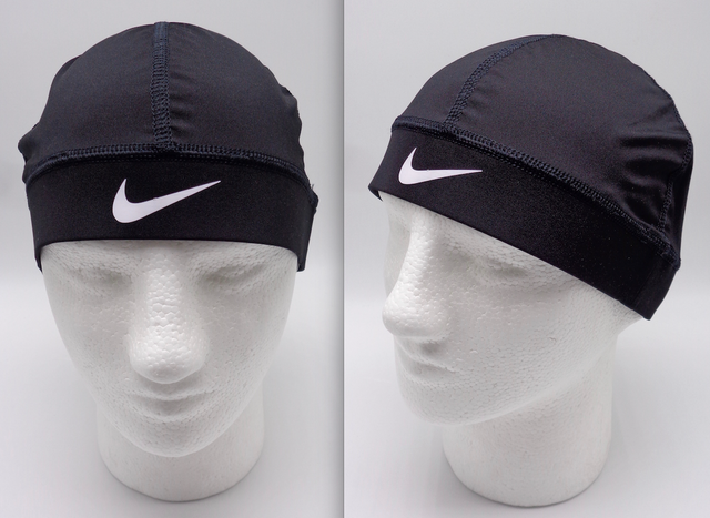 Nike Pro Dri-Fit Skull Cap Black & White Swoosh Men's Women's | eBay