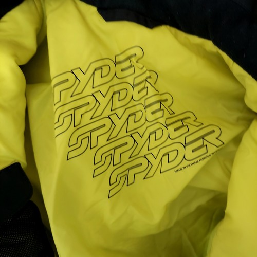 Spyder Thinsulate Ski Jacket Black Yellow Sz Kids 14 Removable Hood Winter - Picture 4 of 16