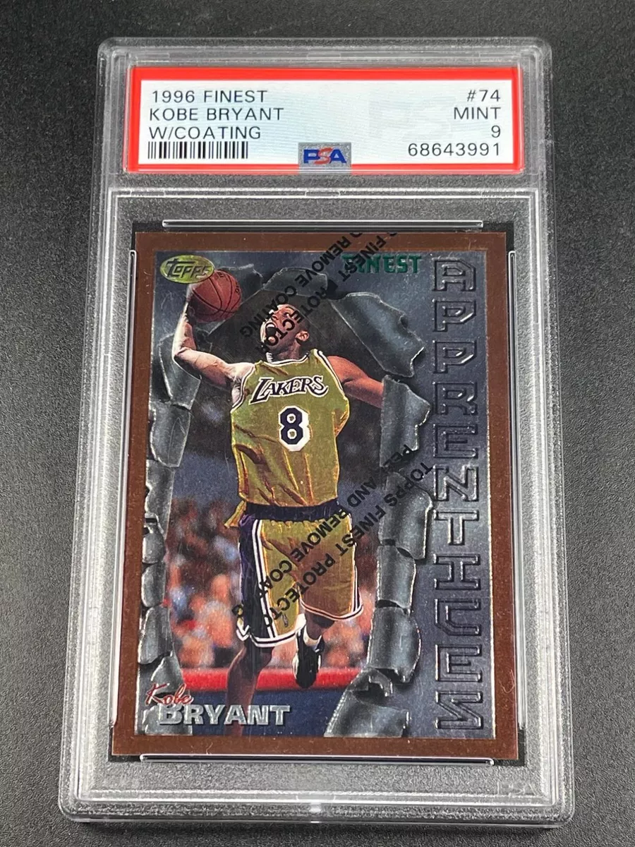 KOBE BRYANT 1996 TOPPS FINEST #74 ROOKIE RC W/ COATING PSA 9 LAKERS NBA (3991)