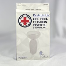Dr. Arthritis - Gel Heel Cushion Inserts - 1 Size Fits All - 4 Pairs - Clear NEW