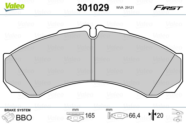 301029 VALEO Brake Pad Set, disc brake for ,IVECO,RENAULT,RENAULT TRUCKS