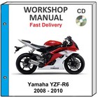YAMAHA YZF R6 R6 2008 2009 2010 SERVICE REPAIR SHOP MANUAL