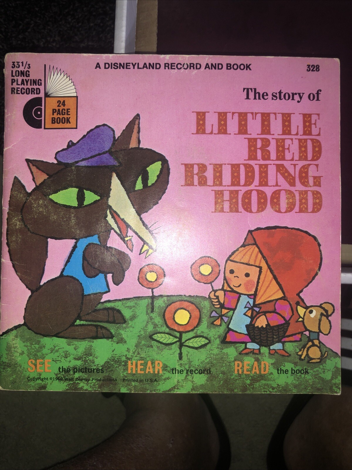 The Story Of Little Red Riding Hood Paperback Book Disneyland Record And Book