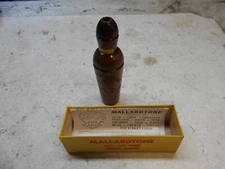 vintage mallard toneearly duck call with yellow reed holder stopper + box papers