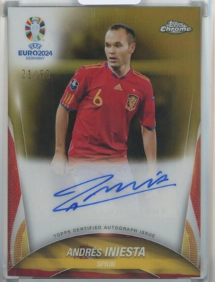 2024 Topps Chrome UEFA Euro Soccer Andrés Iniesta Chrome Auto /50 