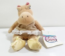Disney Store Ballerina Hippo Fantasia 8" Stuffed Bean Bag Toy with Tag