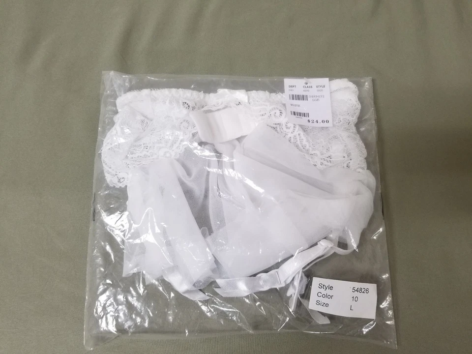 Liguero de encaje blanco Fredericks of Hollywood nuevo. retail 24,00 Foto 4 de 4