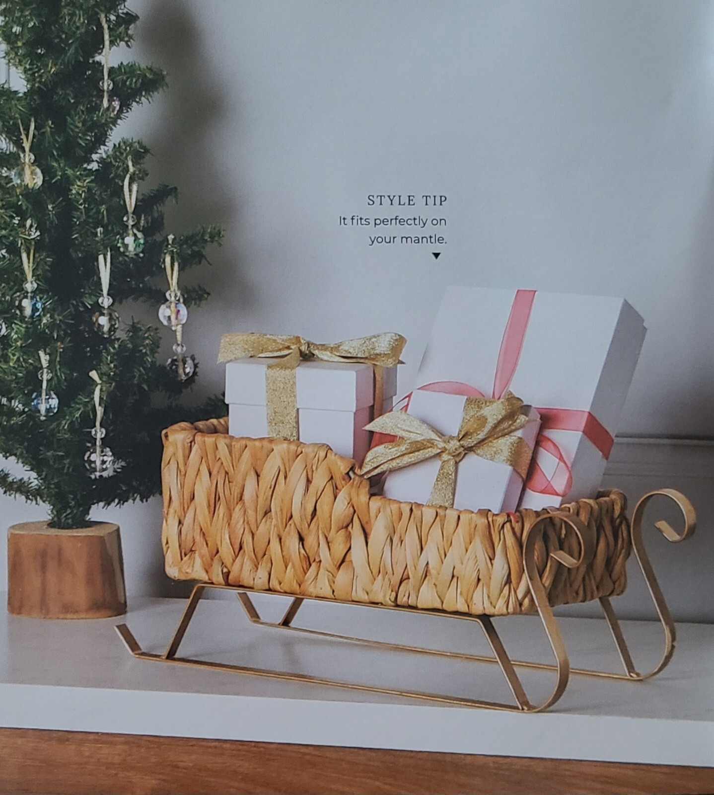 Decocrated Winter Box 2023 Sleigh Metal and Water Hyacinth eBay