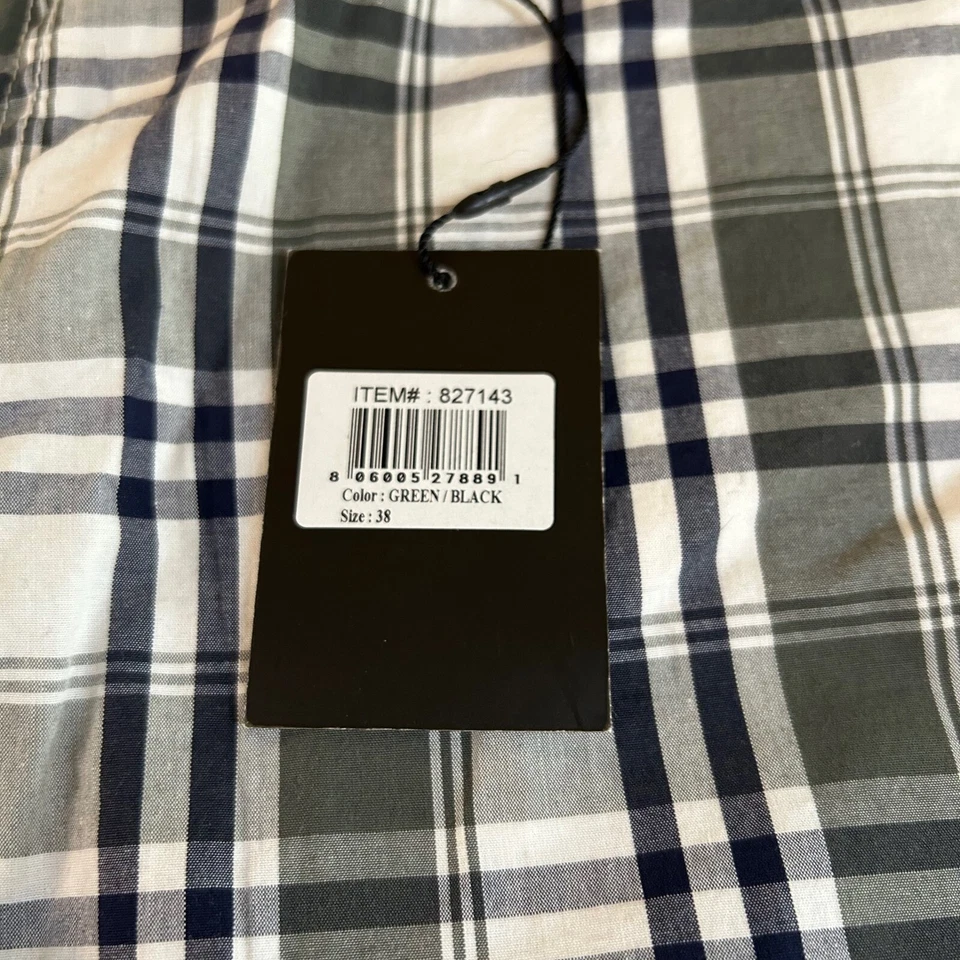 Pantalones Cortos de Carga Age of Wisdom a Cuadros Informales Sueltos Bolsillos Verde Blanco Para Hombres 38" Nuevos con Etiquetas Foto 3 de 4