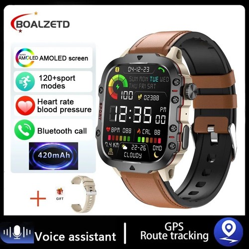 1.96" Military Smart Watch for Men IP68 5ATM Fitness Tracker Gym Fitness Gift - 第 28/31 張圖片