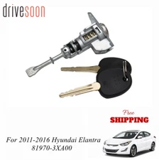 81970-3XA00 For 2011-16 Hyundai Elantra Driver Side Door Lock Cylinder w/ 2 Keys