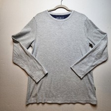 Eddie Bauer Mens Shirt Medium Grey Round Neck Pullover Long Sleeve Sleepwear
