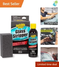 Powerful Automotive Glass Cleaner - 3.38 Oz Water Spot Remover Kit for Clarity